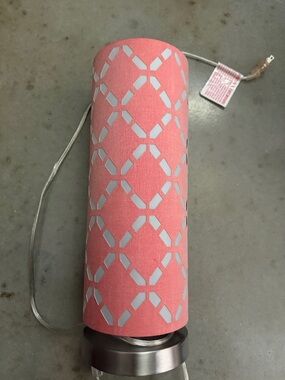 Coral Cutout Cylinder Table Lamp
